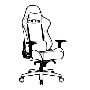 Futuristischer Gaming-Stuhl mit coolem Sternenmotiv Ausmalbild für neugierige Technik-Entdecker