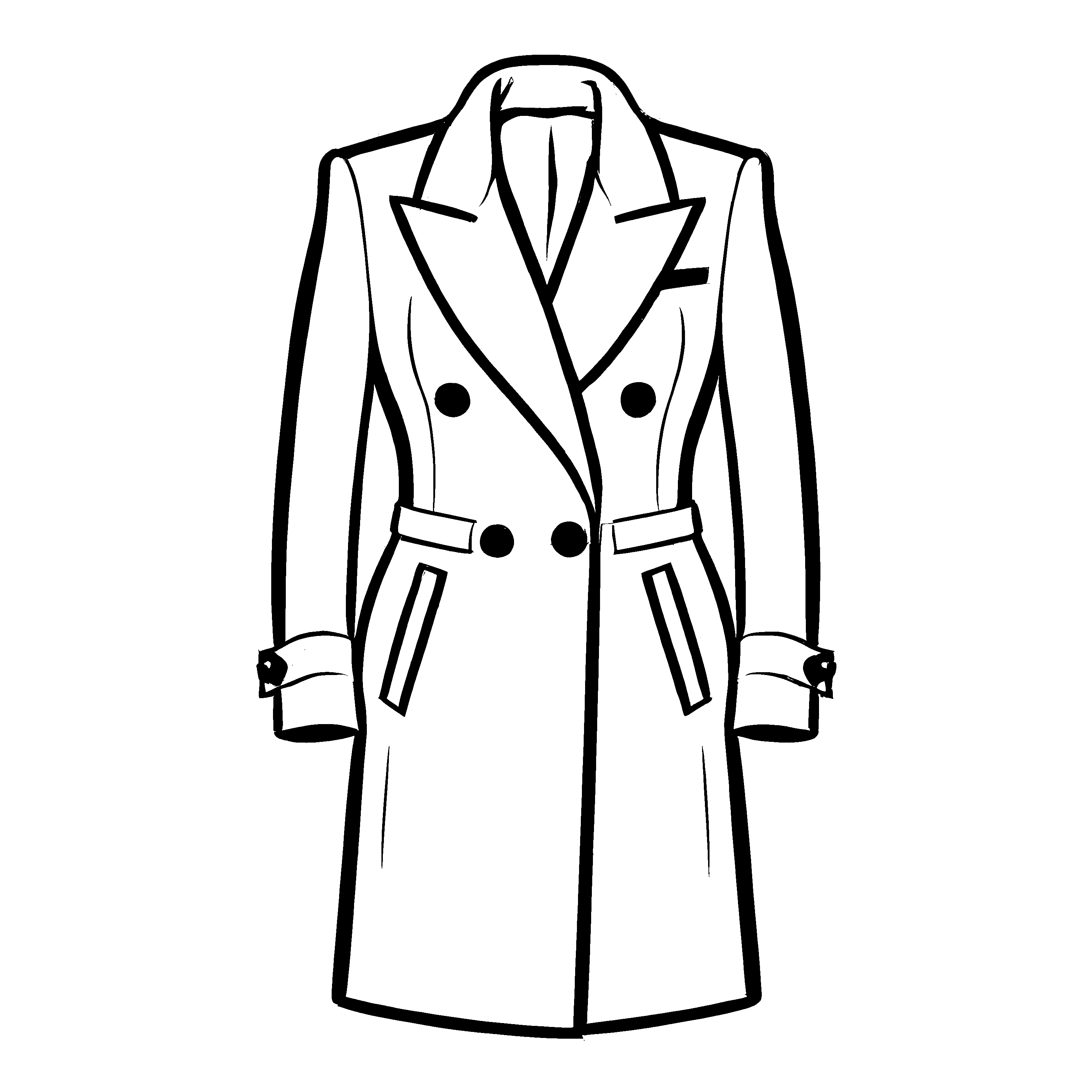 Eleganter Trenchcoat mit aufregendem Design Malvorlage für stilvolle Entdecker