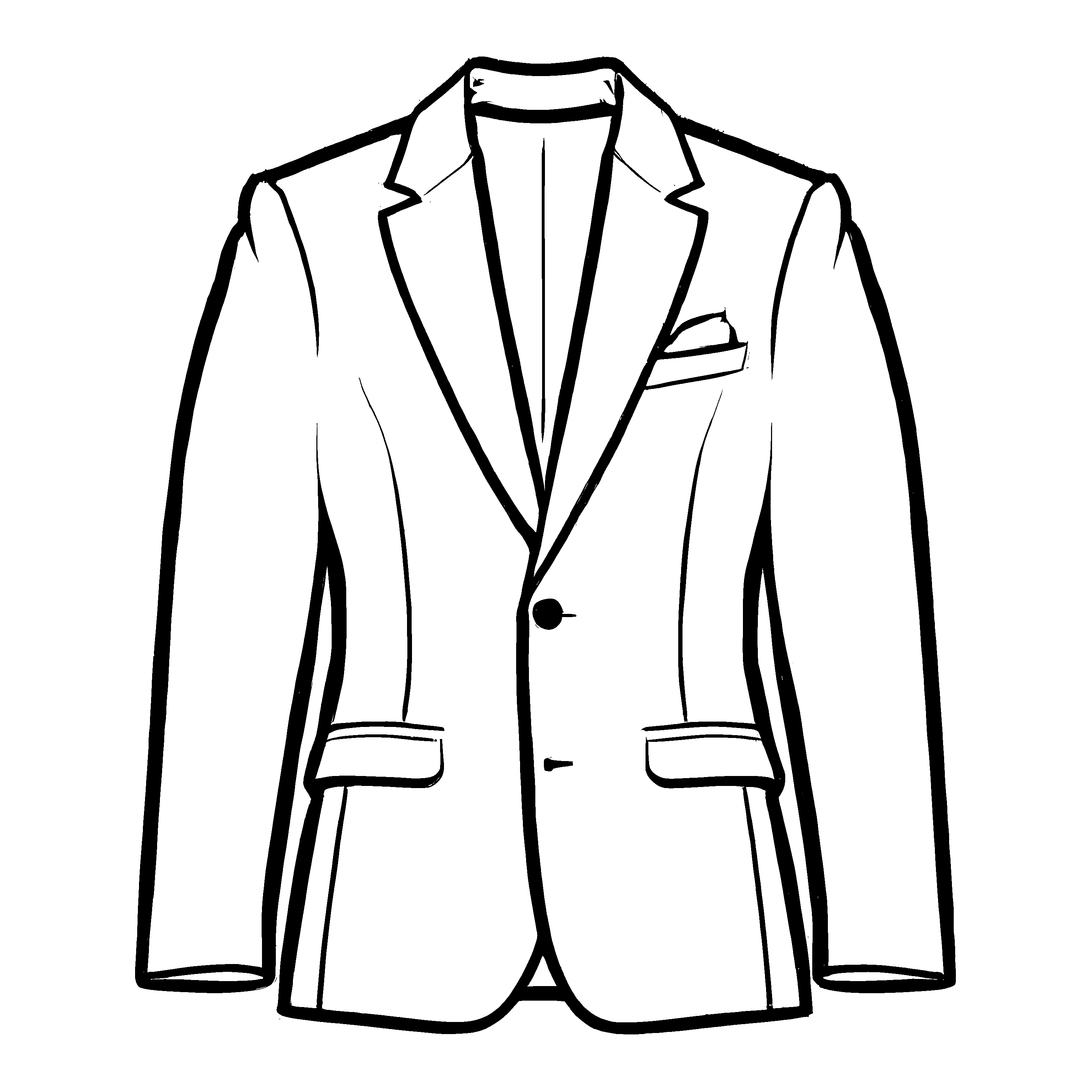 Klassisches Herrenjackett mit eleganten Knopfdetails Ausmalbild für stilbewusste Trendsetter