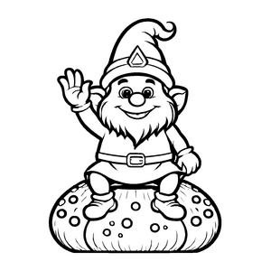 Interessantes Gnome-Ausmalbild für Groß und Klein