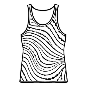 Bezauberndes Herren Tanktop mit dynamischem Spiralmuster Ausmalvorlage für fantasievolle Modedesigner