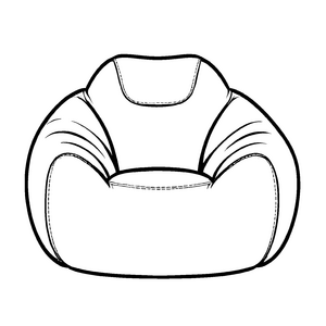 Gemütlicher Loungesessel mit klassischem Design Malvorlage für junge Stilvisionäre