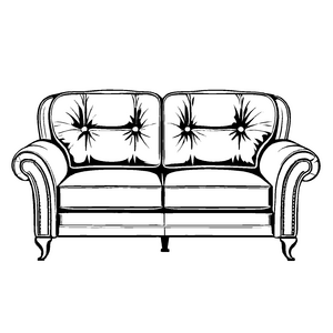Bezauberndes Zweisitzer-Sofa mit funkelnden Sternen Malvorlage für kleine Traumgestalter