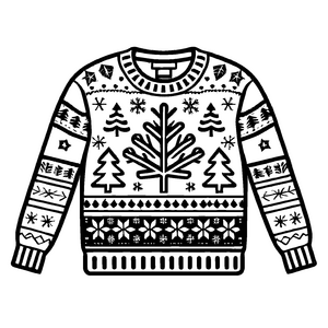 Wunderschöner Herrenpullover mit Nordwald-Motiv Ausmalbild für fantasievolle Modedesigner