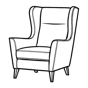Eleganter Sessel in schlichter Form Malvorlage für kleine Design-Entdecker
