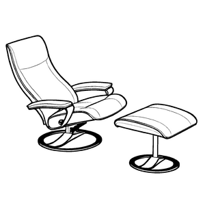 Gemütlicher Relaxsessel mit stilvollem Hocker Malvorlage für träumerische Entdecker