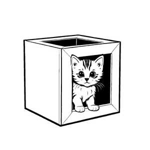 Magische Katzenspielzeug-Ausmalvorlage für Kinder