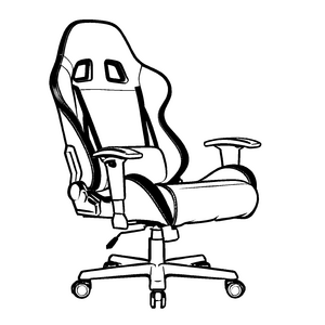 Kreativer Gaming-Stuhl mit coolem Design Ausmalvorlage für neugierige Gamer und fantasievolle Entdecker