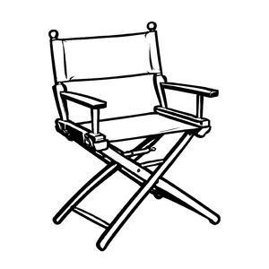 Eleganter Regiestuhl mit symbolischem Design Malvorlage für schüchterne Geschichtenerzähler