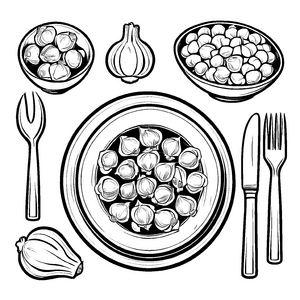 Aufregender Rosenkohl in harmonischer Gemüselandschaft Ausmalbild für kleine Gourmet-Entdecker