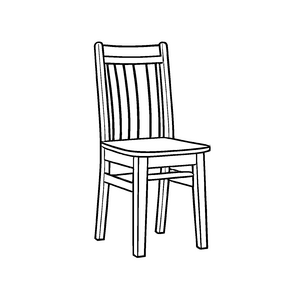 Schlichter Holzstuhl in klarer Form Ausmalbild für neugierige kleine Künstler