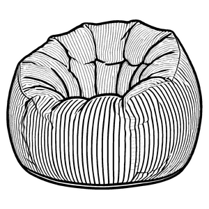 Spaßiger Sitzsack in aufregendem Donut-Design Ausmalbild für fantasievolle Wohnkünstler