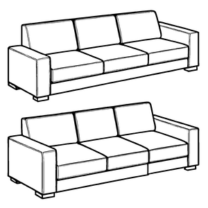 Entspannende Couch im minimalistischen Stil Ausmalmotiv für fantasievolle Raumkünstler