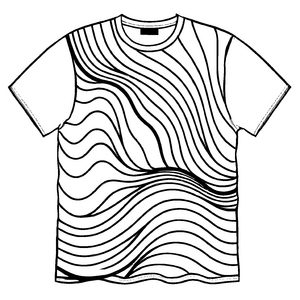 Funky Damen-T-Shirt mit aufregendem Wirbelmuster Ausmalmotiv für mutige Modefans