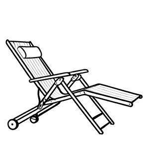 Einfaches Strandliegen-Malbild für kreative Malstunden