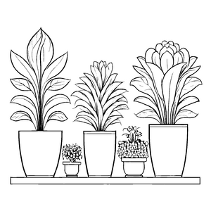Wunderschöne Blumenkübel-Malvorlage für kreative Kids
