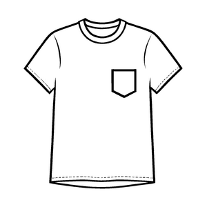 Elegantes Damen-T-Shirt mit praktischem Brusttaschen-Motiv Ausmalbild für junge Modevisionäre