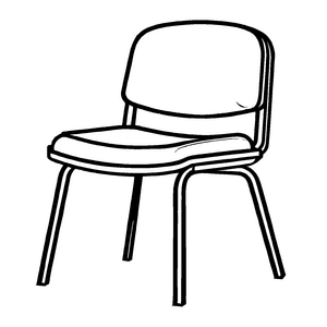 Stylischer Konferenzstuhl mit klaren Linien Malvorlage für kreative Denker