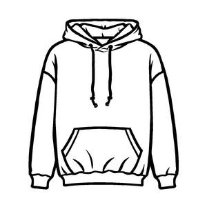 Lässiger weißer Damen-Pullover mit Kapuze Ausmalbild für modische kleine Entdecker