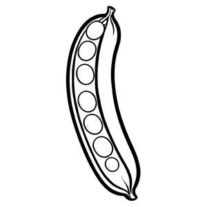 Verführerische Zuckererbsen in stilvollem Design Ausmalbild für kleine Gourmet-Künstler