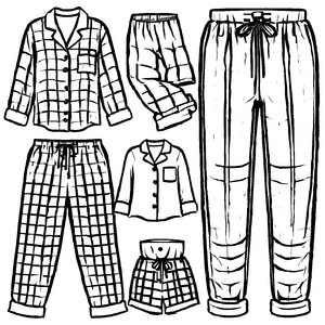 Verspieltes Damen-Pyjama mit funkelnden Sternen Ausmalbild für träumerische Nachteulen