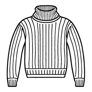 Modischer Damen-Pullover mit schickem Rollkragen Ausmalvorlage für stilvolle Entdecker