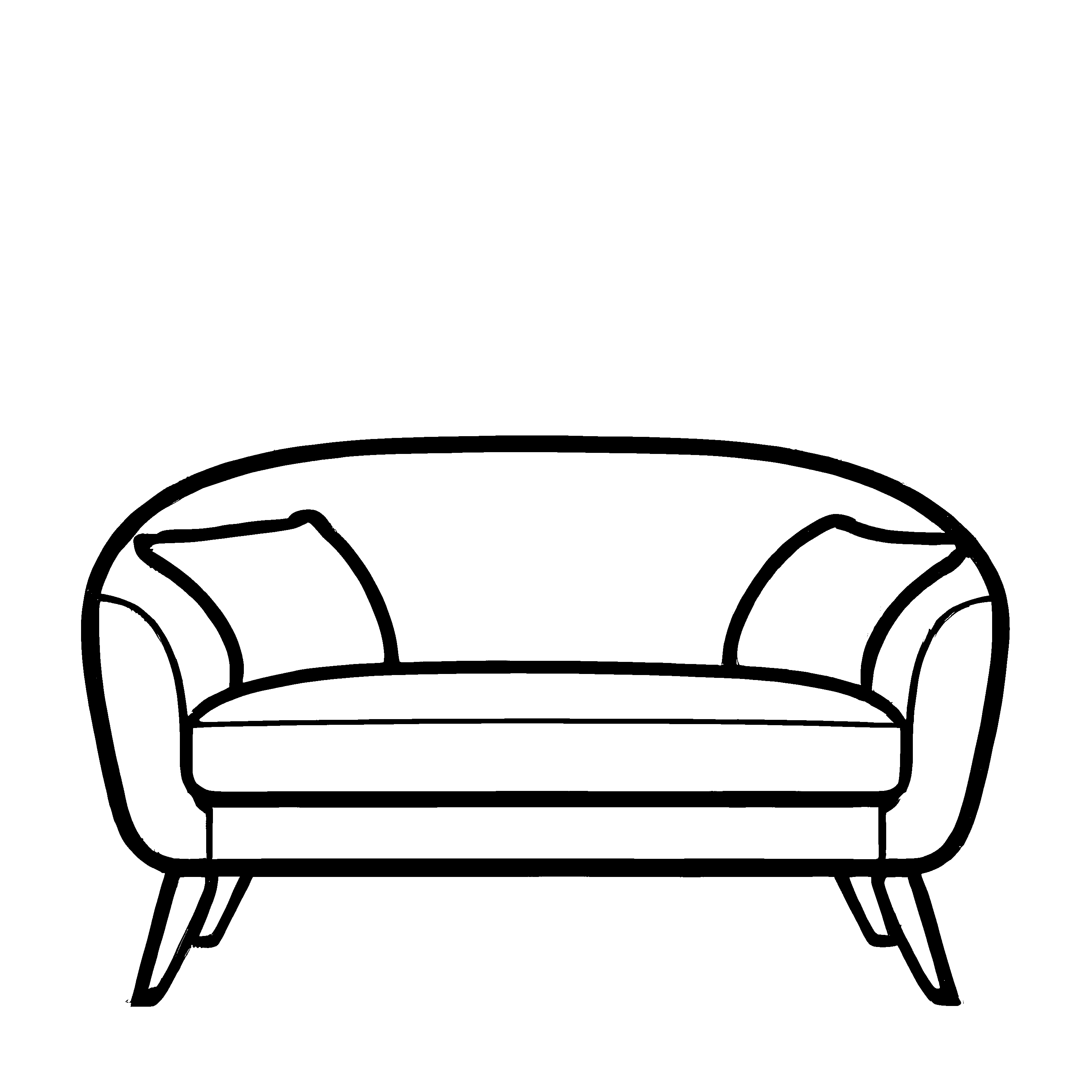 Modernes Designer-Sofa ohne Dekoration Ausmalvorlage für einfallsreiche Möbelkünstler und junge Raumvisionäre