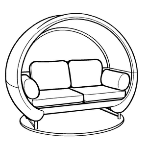 Bezauberndes Designer-Sofa im modernen Stil Ausmalmotiv für neugierige Möbelkünstler und kleine Wohnträumer