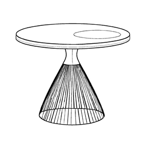 Künstlerisch gestalteter Beistelltisch mit elegantem Kaffeebecher Ausmalmotiv für fantasievolle Formenfinder