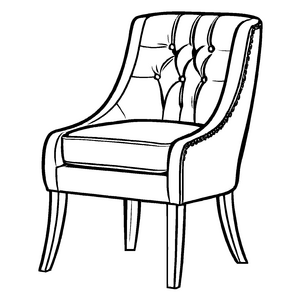 Schicker Esszimmerstuhl mit stilvollem Polsterung in Schwarz und Weiß Bastelvorlage für kreative Ideenfinder
