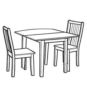 Beeindruckender Klapptisch mit rustikalen Holzstühlen Ausmalmotiv für kleine Küchenarchitekten