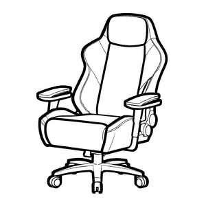 Bequemer Gaming-Stuhl mit eleganter Farbgestaltung Ausmalmotiv für ehrgeizige Spieler und kreative Technik-Fans