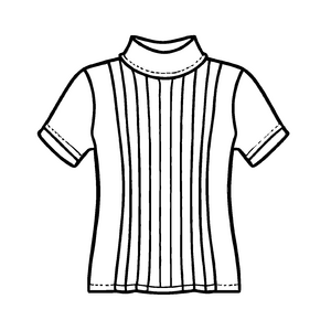 Fröhliches Damen-T-Shirt mit bunten Details Ausmalvorlage für modebegeisterte kleine Designer