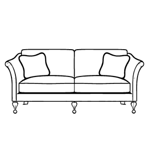Gemütliches Sofa mit bunten Kissen Malvorlage für kleine Wohnraumgestalter