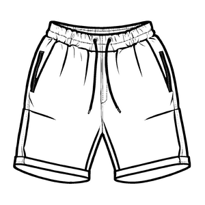 Legere Herren-Shorts im schlichtem Design Ausmalbild für trendbewusste Abenteurer