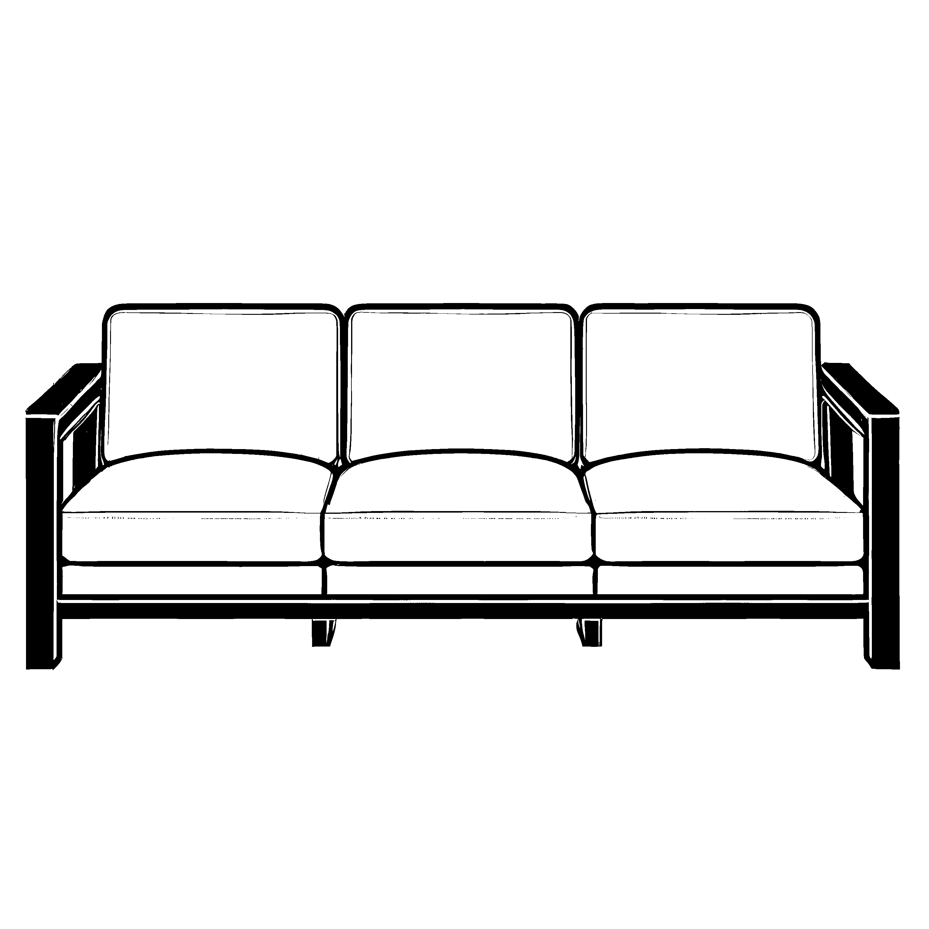 Bequeme Relax-Couch mit verschiedenen Kissen Ausmalbild für junge Wohnkünstler und Möbelgestalter