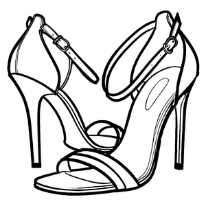 Schicke Sandalen mit raffiniertem Design Ausmalbild für stilvolle Trendsetter