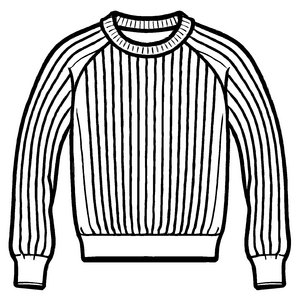 Gestreifter Damen-Pullover mit langen Ärmeln Ausmalbild für modebegeisterte Entdecker