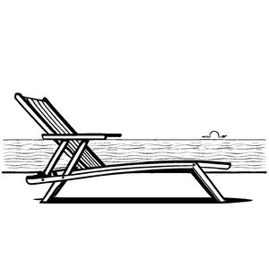 Farbenfrohe Strandliegen-Ausmalvorlage für spannende Malzeit