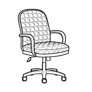 Beweglicher Konferenzstuhl mit futuristischem Design Ausmalbild für kleine Visionäre