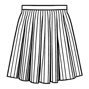 Verspielter Faltenrock mit dynamischer Textur Ausmalbild für fantasievolle Fashionistas