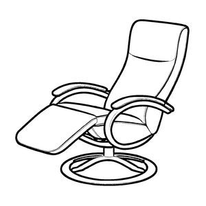 Futuristischer Relaxsessel mit elegantem Design Ausmalmotiv für neugierige Träumer