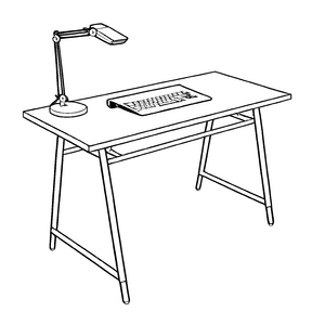Stylischer Schreibtisch mit beweglicher Lampe Malvorlage für bunte Ideenreiter und kreative Köpfe