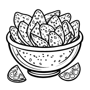 Bezaubernder Taro in frischem Obstbogen Malvorlage für fantasievolle Feinschmecker