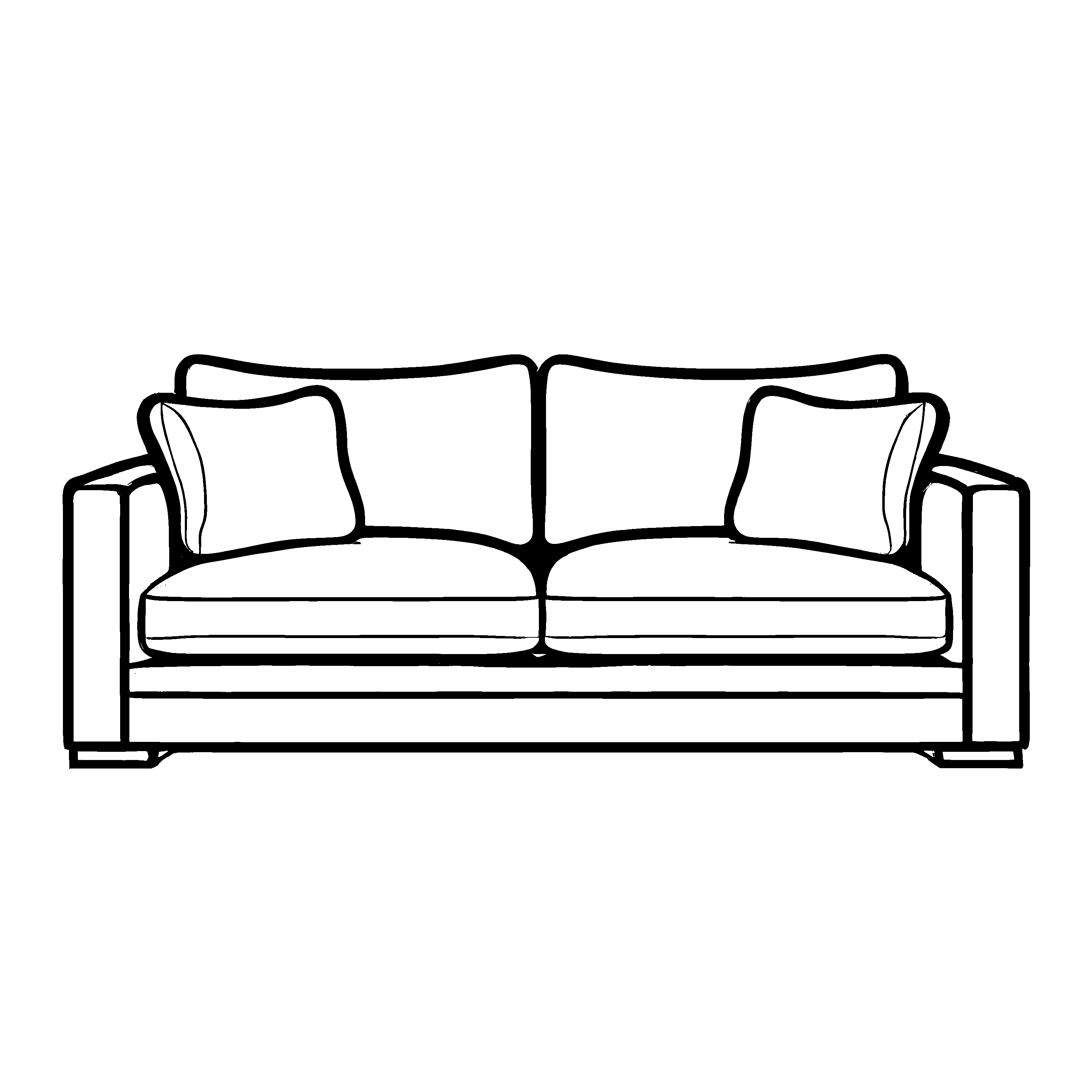 Elegante Couch mit zwei gemütlichen Kissen Malvorlage für stilvolle Entdecker von Wohnträumen