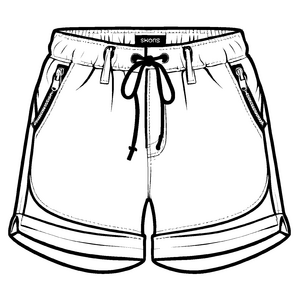 Modische Herren-Shorts mit lässigem Kordelzug Ausmalvorlage für mutige Trendsetter!