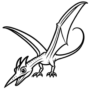 Verspielter Pteranodon mit strahlendem Lächeln Bastelvorlage für kreative Flugfans