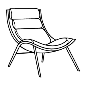 Eleganter Loungesessel mit offenem Design Malvorlage für fantasievolle Raumgestalter