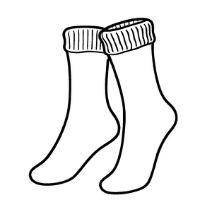 Zwei elegante Herrensocken mit geschwungenen Linien Malvorlage für stilbewusste Kreativlinge