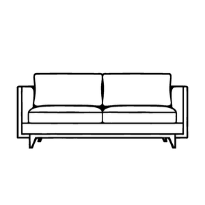 Stylisches Sofa mit praktischem Fußhocker Ausmalbild für fantasievolle Einrichtungszauberer